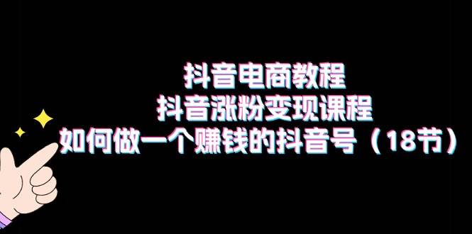 （11436期）抖音电商教程：抖音涨粉变现课程：如何做一个赚钱的抖音号（18节）-靠谱项目库