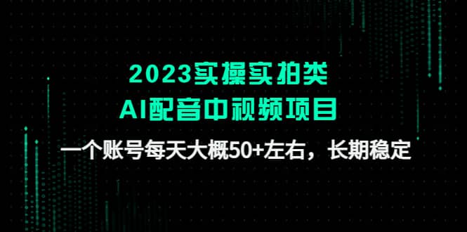 2023实操实拍类AI配音中视频项目,一个账号每天大概50+左右,长期稳定-靠谱项目库