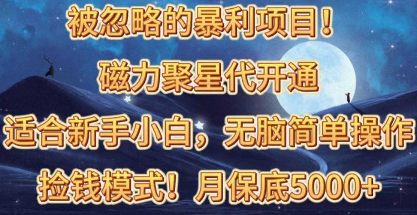 （10245期）被忽略的暴利项目！磁力聚星代开通捡钱模式，轻松月入五六千-靠谱项目库