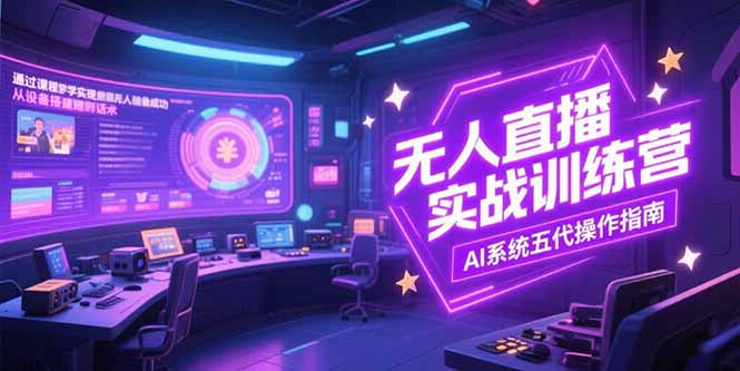 （15315期）无人直播实操训练营，从设备搭建到话术，AI系统五代操作指南(7月更新)-靠谱项目库