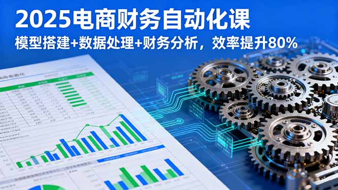 （16021期）2025电商财务自动化课，模型搭建+数据处理+财务分析，效率提升80%-靠谱项目库