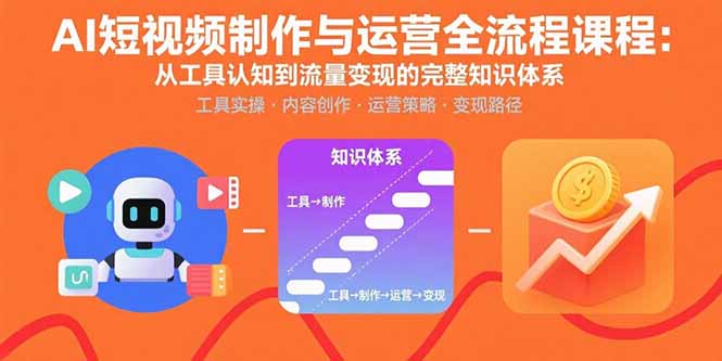 （15863期）AI短视频制作与运营全流程课程：从工具认知到流量变现的完整知识体系-靠谱项目库