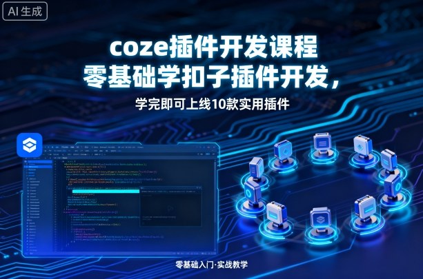 coze插件开发课程，零基础学扣子插件开发，学完即可上线10款实用插件-靠谱项目库