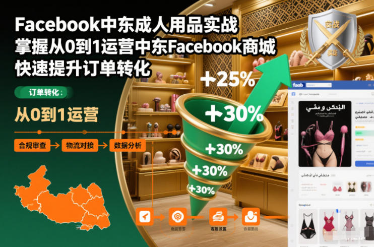 Facebook中东成人用品实战，掌握从0到1运营中东Facebook商城，快速提升订单转化-靠谱项目库