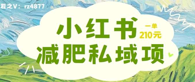 小红书减肥粉,私域变现项目,一单就达210元,小白也能轻松上手【揭秘】-靠谱项目库