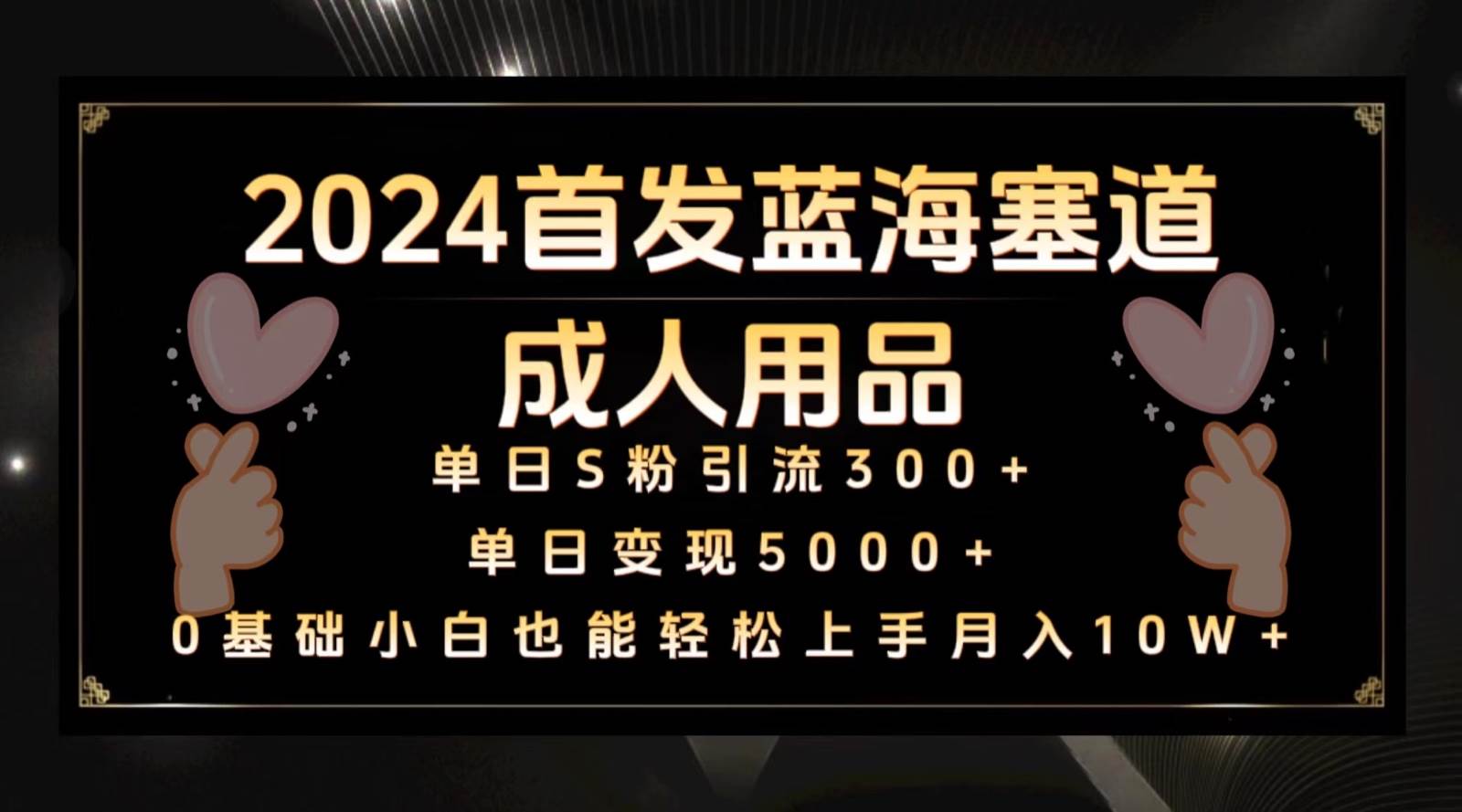 2024首发蓝海塞道成人用品，月入10W+保姆教程-靠谱项目库