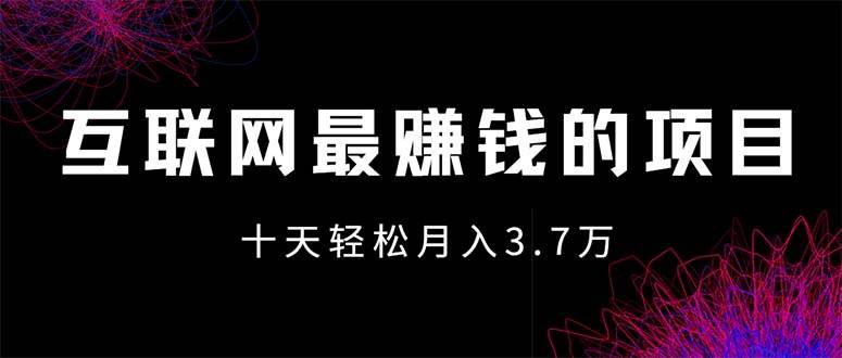 (12396期)互联网最赚钱的项目没有之一,轻松月入7万+,团队最新项目-靠谱项目库