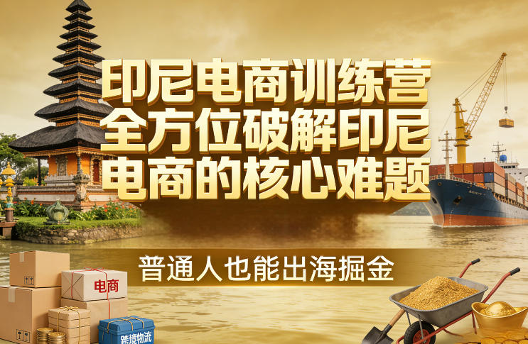 印尼电商训练营，全方位破解印尼电商的核心难题，普通人也能出海掘金-靠谱项目库