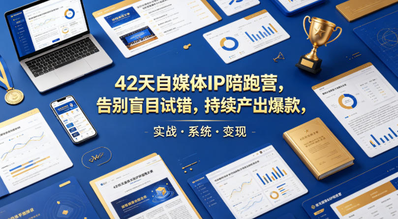 42天自媒体IP陪跑营，告别盲目试错，持续产出爆款，实战·系统·变现（更新2026）-靠谱项目库