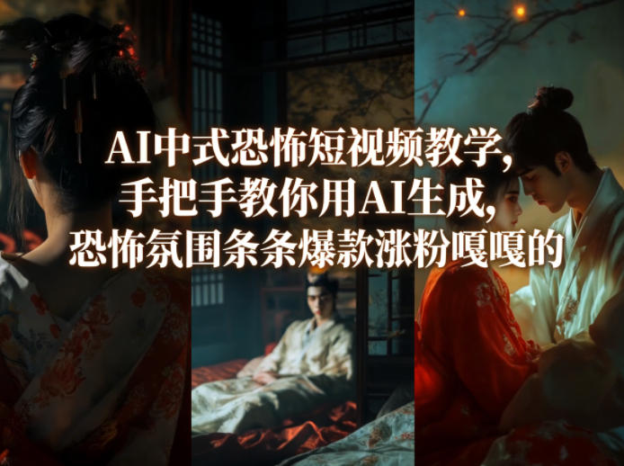AI中式恐怖短视频教学，手把手教你用AI生成，恐怖氛围条条爆款涨粉嘎嘎的-靠谱项目库