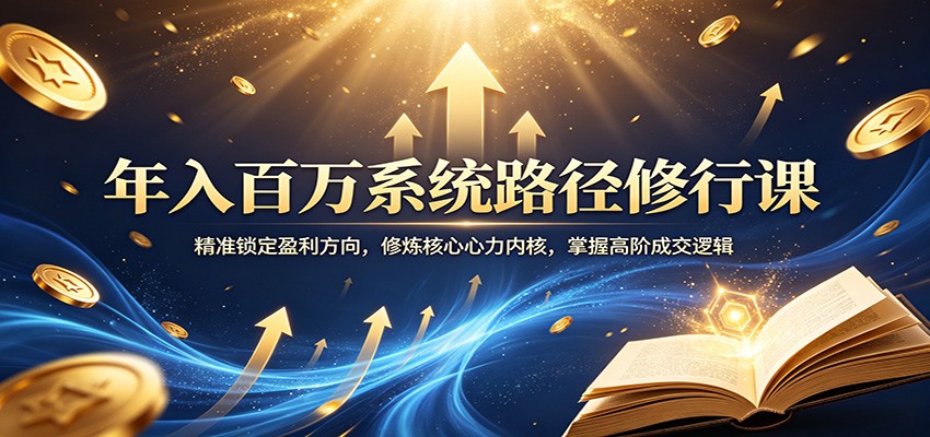 年入百万系统路径修行课：精准锁定盈利方向，修炼核心心力内核，掌握高阶成交逻辑-靠谱项目库