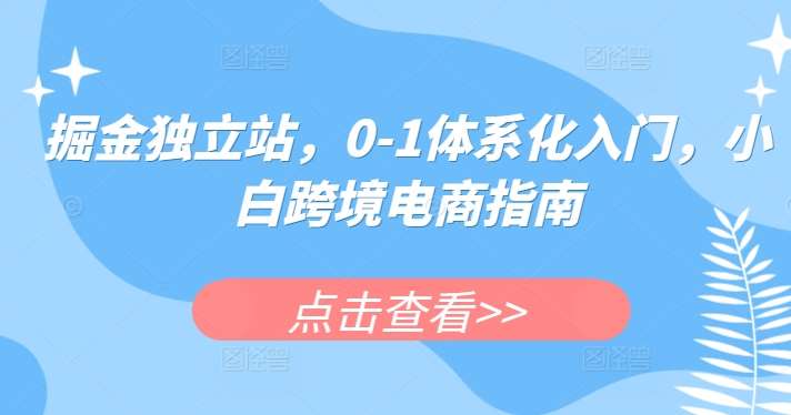 掘金独立站，0-1体系化入门，小白跨境电商指南-靠谱项目库