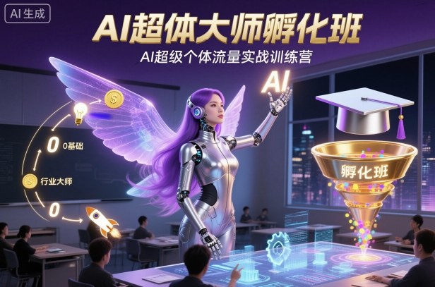 AI超体大师孵化班，AI超级个体流量实战训练营-靠谱项目库