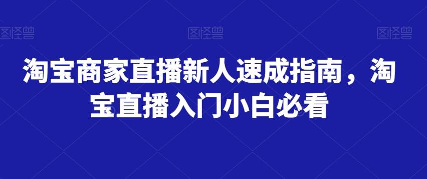 淘宝商家直播新人速成指南,淘宝直播入门小白必看-靠谱项目库