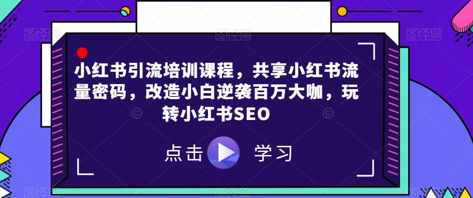 小红书引流培训课程，共享小红书流量密码，改造小白逆袭百万大咖，玩转小红书SEO-靠谱项目库
