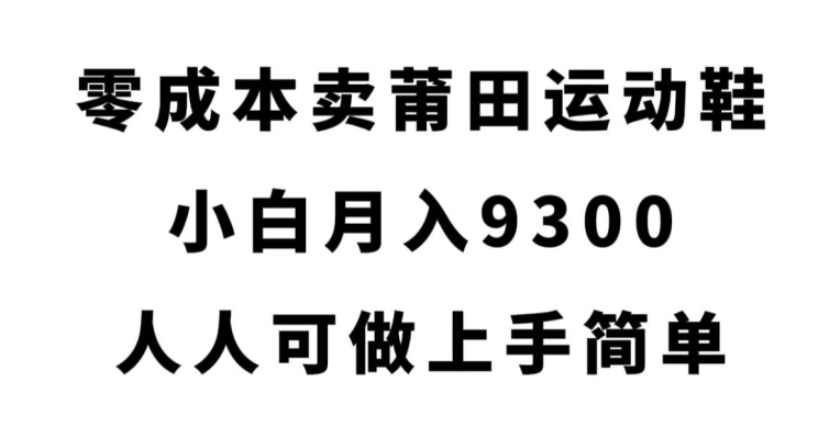 零成本卖莆田运动鞋,小白月入9300,人人可做上手简单【揭秘】-靠谱项目库