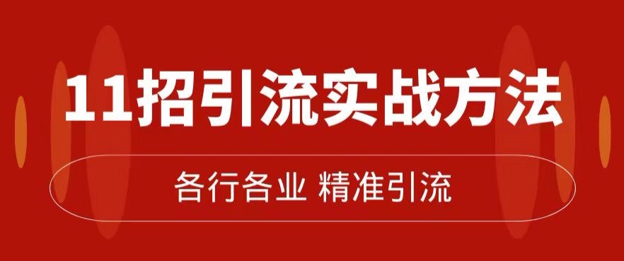 精准引流术：11招引流实战方法，让你私域流量加到爆（11节课完整)-靠谱项目库