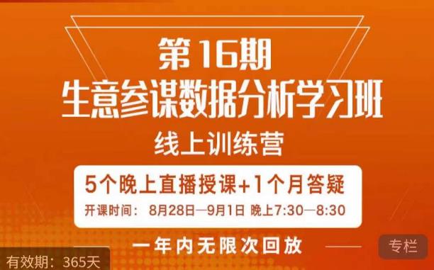 宁静·生意参谋数据分析学习班,解决商家4大痛点,学会分析数据,打造爆款!-靠谱项目库