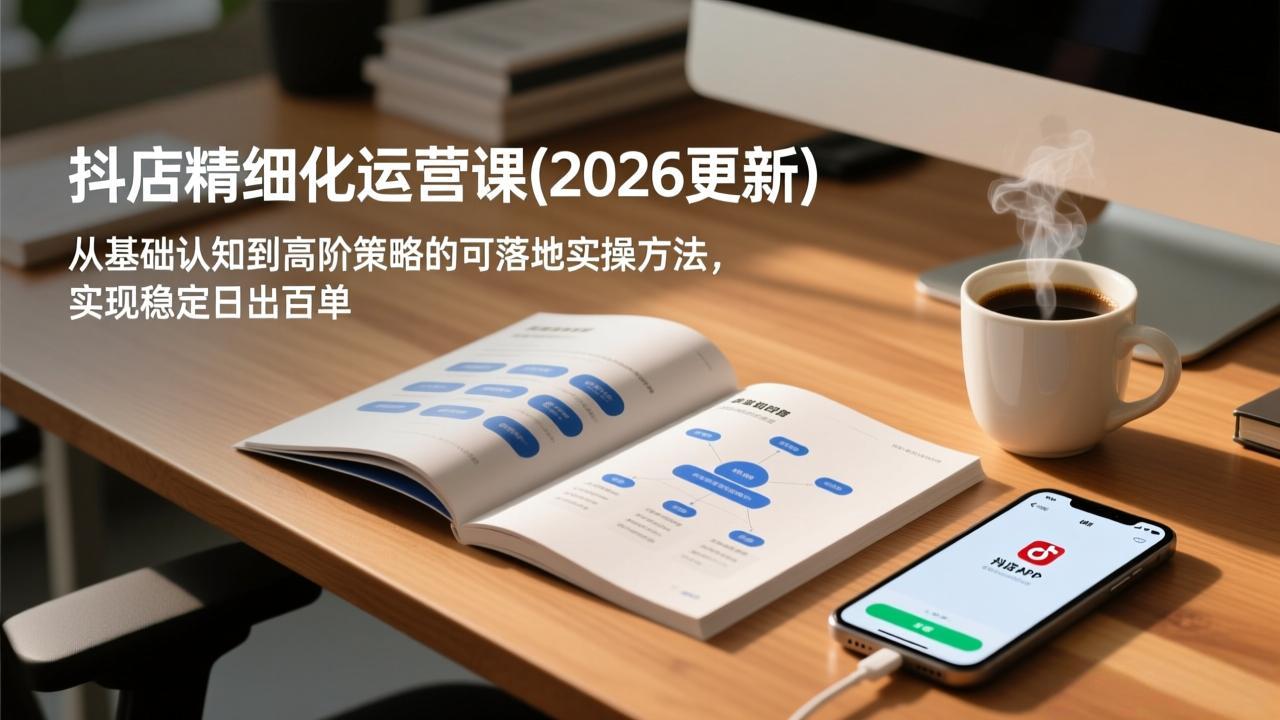 （17773期）抖店精细化运营课(26年3月更新)，从基础认知到高阶策略的可落地实操方法，实现稳定日出百单-靠谱项目库