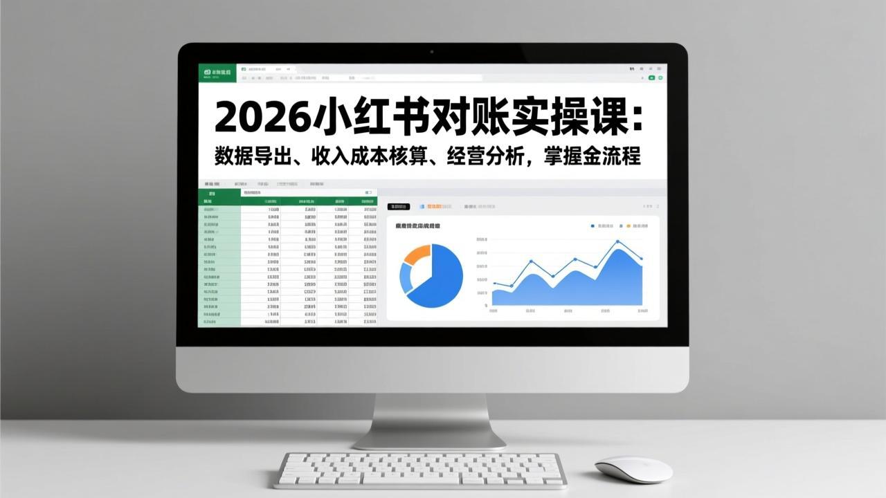 (17071期)2026小红书对账实操课:数据导出、收入成本核算、经营分析,掌握全流程-靠谱项目库
