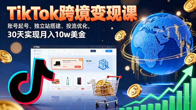 （16034期）TikTok跨境变现课：账号起号、独立站搭建、投流优化，30天实现月入10w美金-靠谱项目库