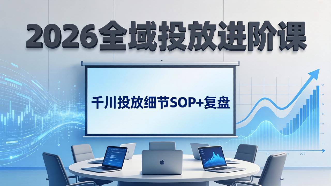 （17798期）2026全域投放进阶课：杭州线下3天实战，千川投放细节SOP+复盘，撬动自然流量-靠谱项目库