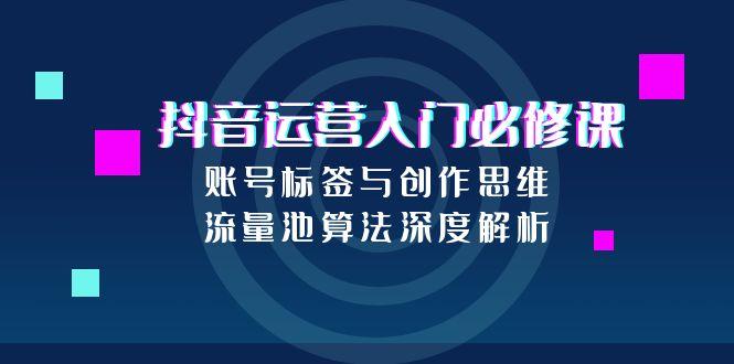 （15149期）抖音运营入门必修课，账号标签与创作思维，流量池算法深度解析-靠谱项目库