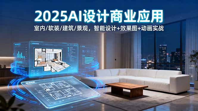 （16052期）2025AI设计商业应用：室内/软装/建筑/景观，智能设计+效果图+动画实战-靠谱项目库