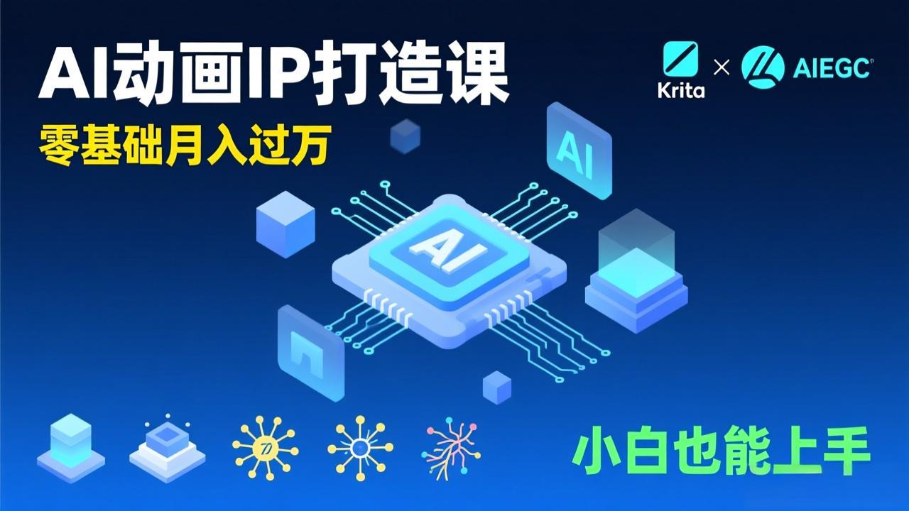 （17075期）AI动画新手变现课，Krita+AIGC、模型训练、商单资源，零基础月入过万，小白也能上手-靠谱项目库