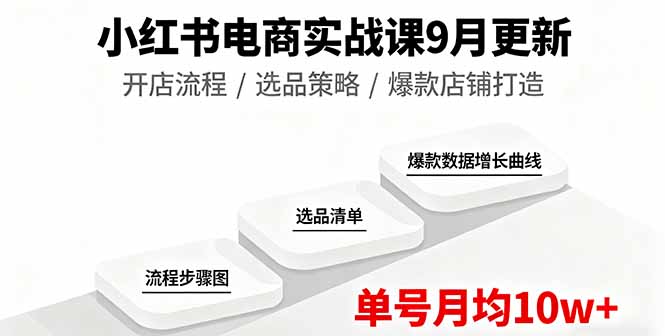 （16120期）小红书电商实战课9月更新，开店流程/选品策略/爆款店铺打造，单号月均10w+-靠谱项目库