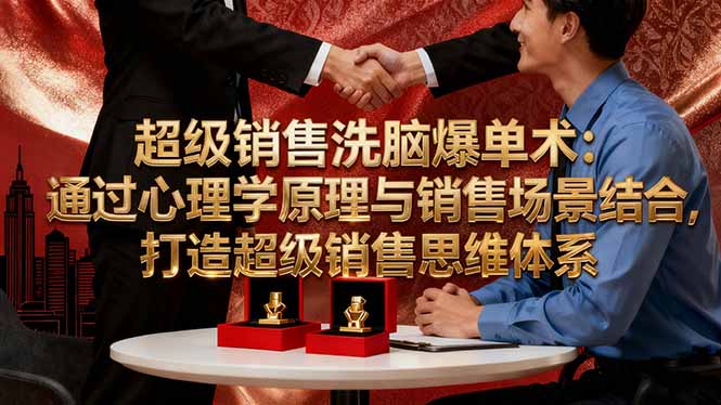 (16370期)超级销售洗脑爆单术:通过心理学原理与销售场景结合,打造超级销售思维体系-靠谱项目库