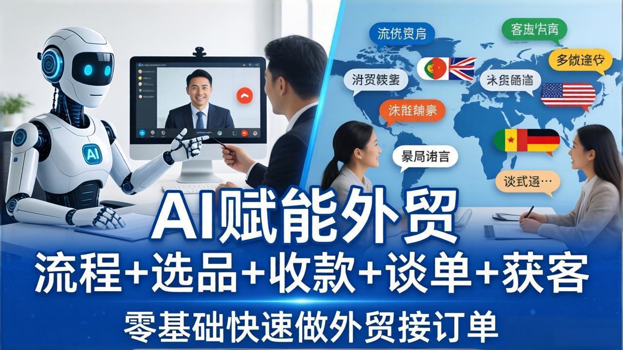 (17930期)外贸+AI实战课:流程+选品+收款+谈单+获客,零基础快速做外贸接订单-靠谱项目库