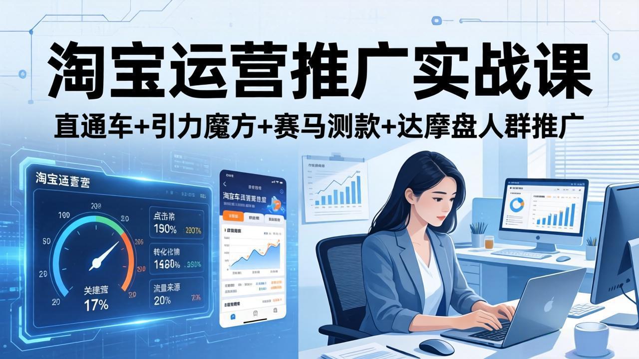 （17774期）淘宝运营推广实战课（更新26年3月）直通车+引力魔方+赛马测款+达摩盘人群推广等-靠谱项目库