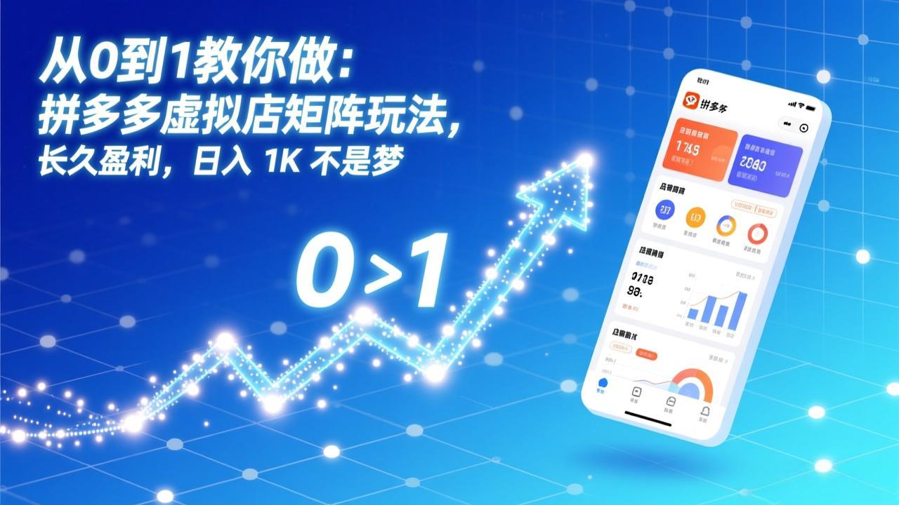 (17205期)从0到1教你做:拼多多虚拟店矩阵玩法,长久盈利,日入 1K 不是梦-靠谱项目库