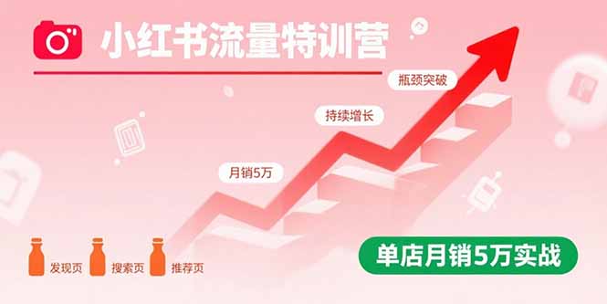 （15936期）小红书流量特训营：突破流量瓶颈，实现店铺持续增长，单店月销5万实战-靠谱项目库