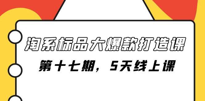 淘系标品大爆款打造课-第十七期,5天线上课-靠谱项目库