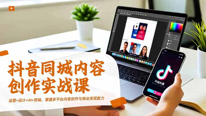 （16707期）抖音同城内容创作实战课，运营+设计+AI+剪辑，掌握多平台内容创作与商业变现能力-靠谱项目库