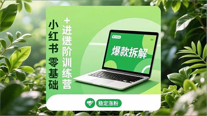 （16801期）小红书零基础+高阶训练营：安全养号、爆款拆解、长效运营，实现稳定涨粉与变现-靠谱项目库
