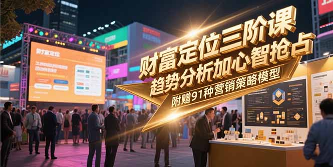 （15219期）财富定位三阶课，趋势分析加心智抢占，附赠91种营销策略模型-靠谱项目库