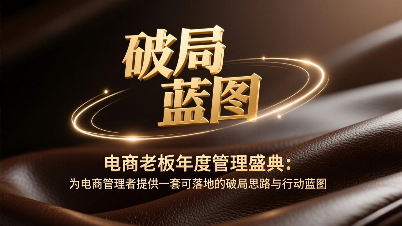 (17374期)电商老板年度管理盛典:为电商管理者提供一套可落地的破局思路与行动蓝图-靠谱项目库