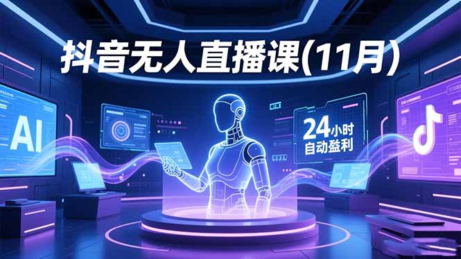 （16625期）抖音无人直播课(11月)，AI实景、数字人、绿幕、多种玩法、24小时自动盈利-靠谱项目库