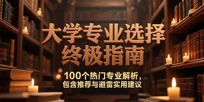 (15261期)付费文:大学专业选择终极指南,100个热门专业解析,包含推荐与避雷实用建议-靠谱项目库