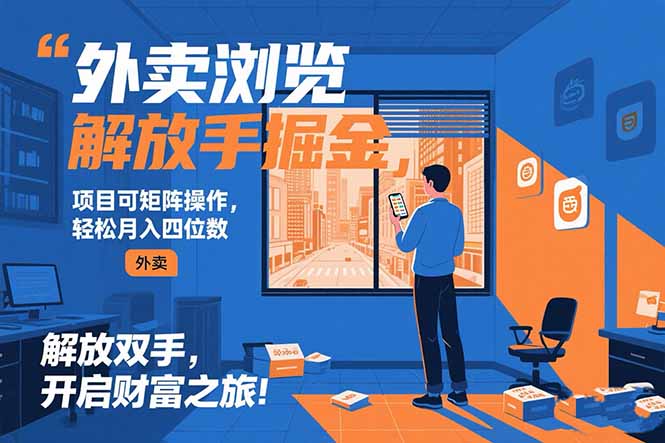 (15440期)外卖浏览掘金项目 可矩阵操作 轻松日入500+-靠谱项目库