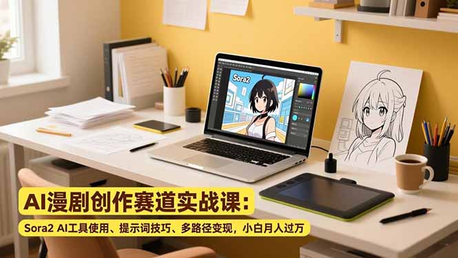 （16936期）AI漫剧创作赛道实战课：Sora2 AI工具使用、提示词技巧、多路径变现，小白月入过万-靠谱项目库
