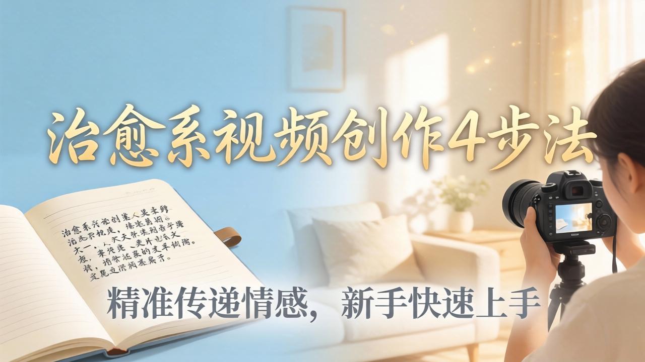 （18165期）治愈系视频创作4步法：从文案打磨到画面呈现，精准传递情感，新手快速上手出优质内容-靠谱项目库