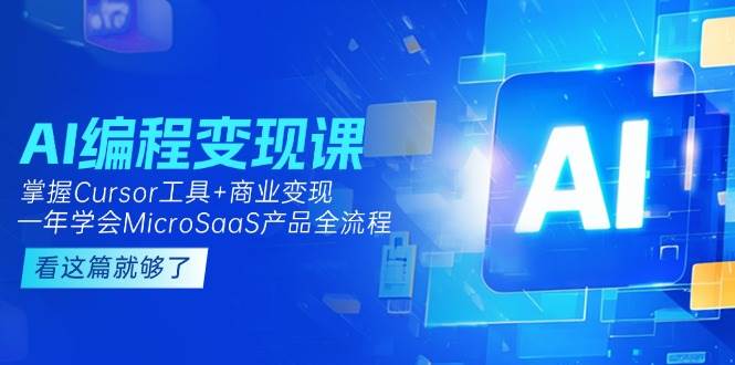 AI编程变现课：掌握Cursor工具+商业变现，一年学会MicroSaaS产品全流程-靠谱项目库