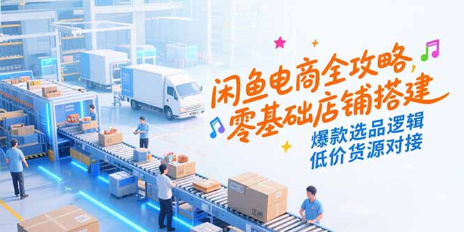 （15325期）闲鱼电商全攻略，零基础店铺搭建，爆款选品逻辑，低价货源对接-靠谱项目库