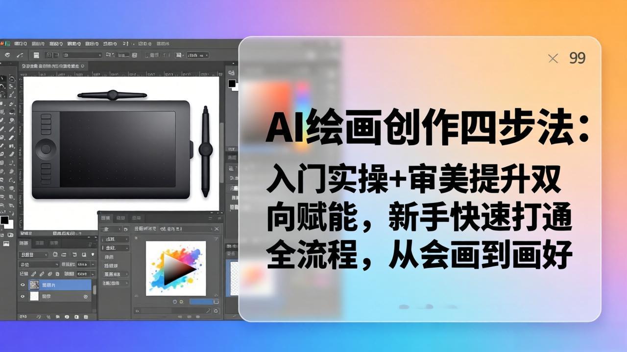 （18166期）AI绘画创作四步法：入门实操+审美提升双向赋能，新手快速打通全流程，从会画到画好-靠谱项目库