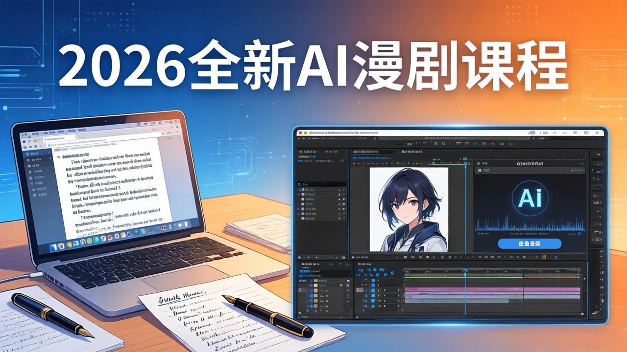 (17893期)2026全新AI漫剧课程:覆盖创作全链路,教你写作分镜剪辑配音一站式打造漫剧作品-靠谱项目库