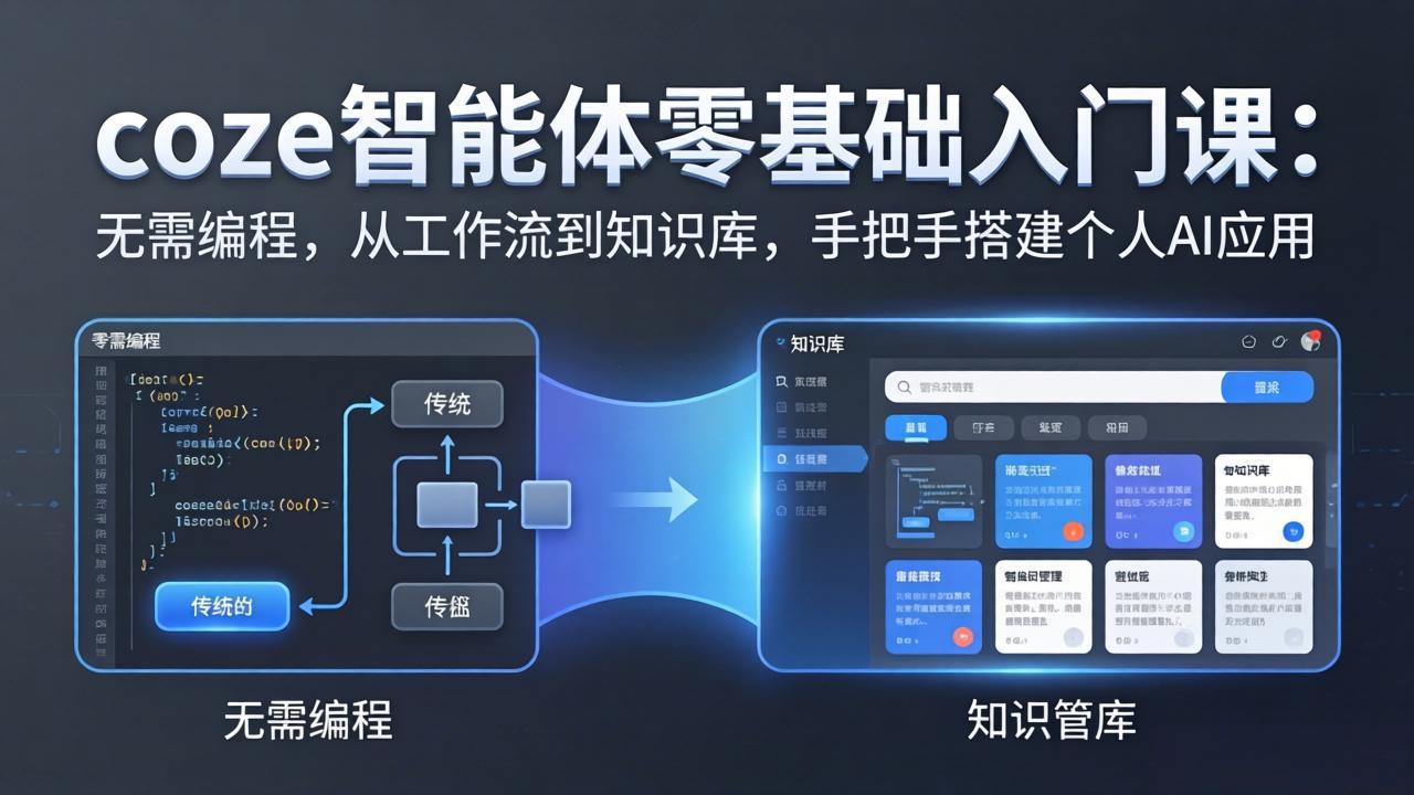 （17775期）coze智能体零基础入门课：无需编程，从工作流到知识库，手把手搭建个人AI应用-靠谱项目库